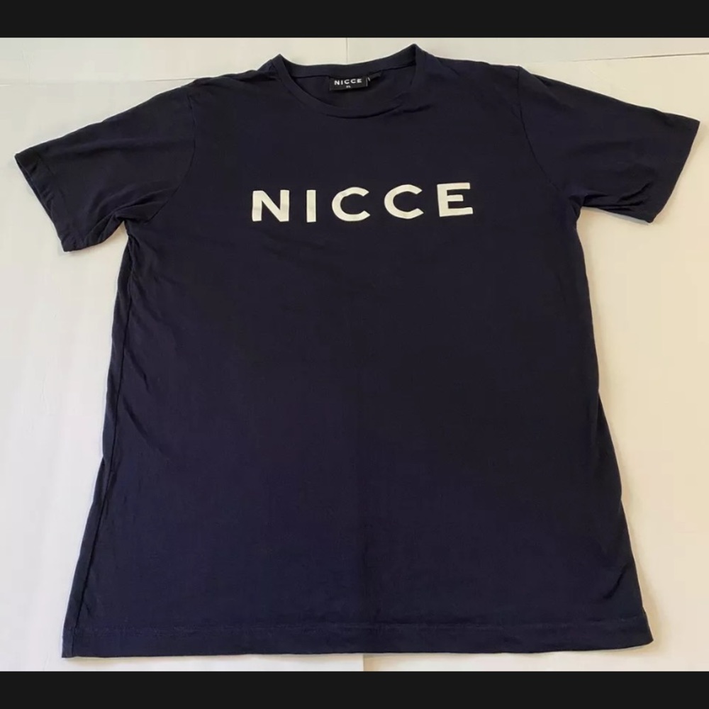 Nicce London Men's Basic T-Shirt Black Logo Crew Neck 100% Cotton Tee XL